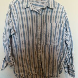 Oversized linen blend Abercrombie and fitch button up